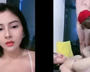 Hà My cùng chồng chơi threesome với anh tây đen chim to